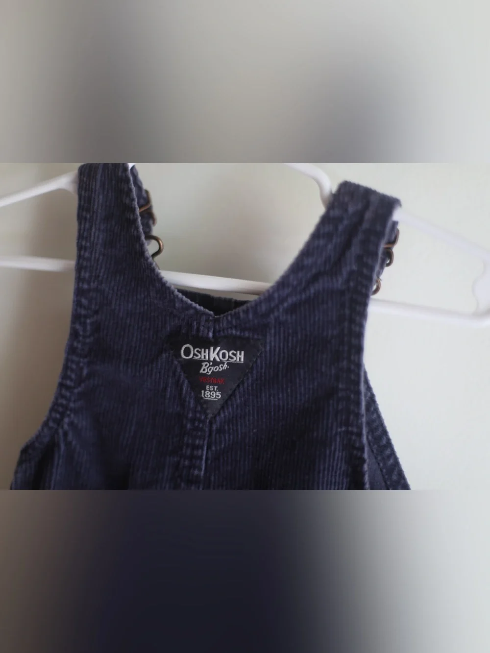OshKosh B'gosh Dark Blue Corduroy Overalls with Adjustable Straps 100% Cotton 3M